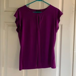 Purple Cap Sleeve Blouse